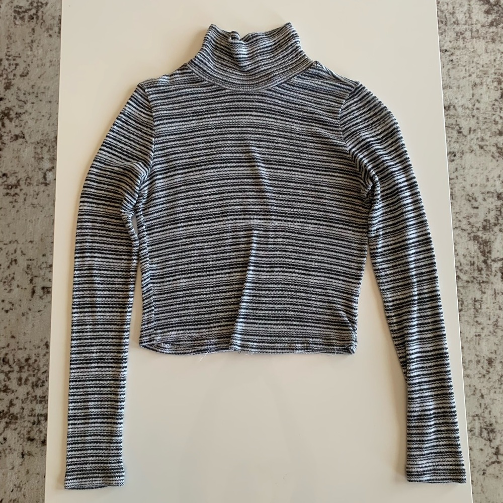 Striped turtleneck sweater